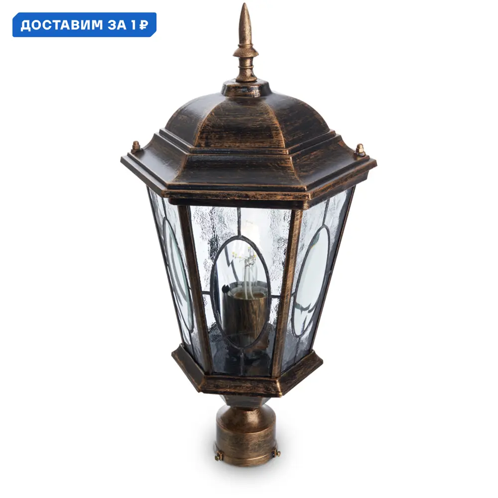 Фото Фонарный столб уличный Feron Рим Fe_11321 60 Вт 52 см IP44 цвет золотистый