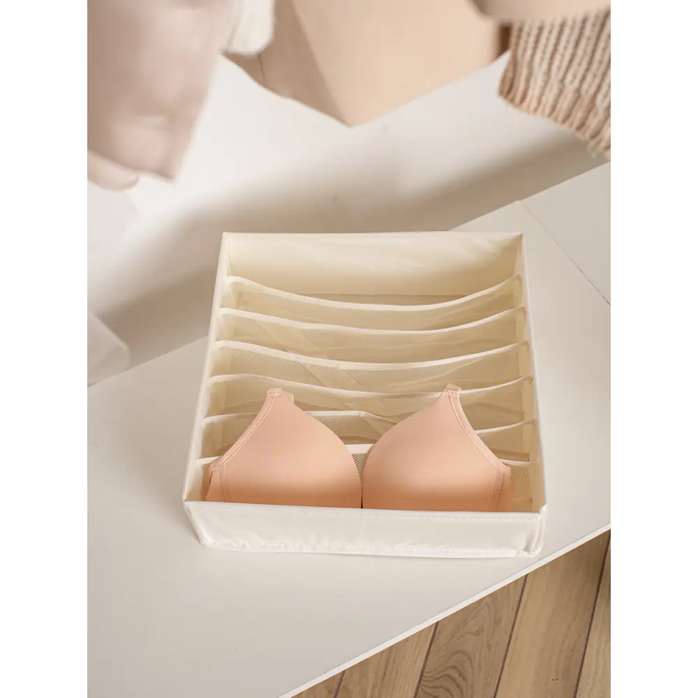 Фото 9 Органайзер для хранения Yiwu 7 ячеек 1 шт 32x10x32 см оксфорд цвет белый