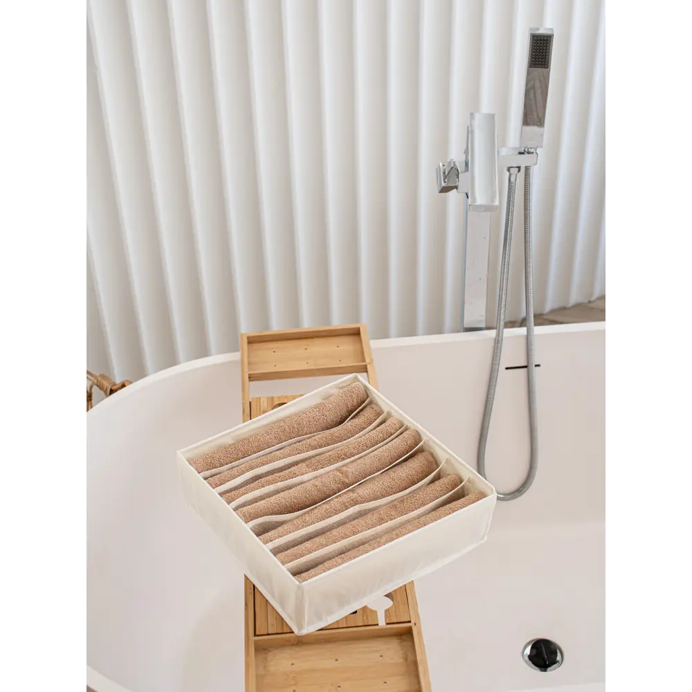 Фото 12 Органайзер для хранения Yiwu 7 ячеек 1 шт 32x10x32 см оксфорд цвет белый