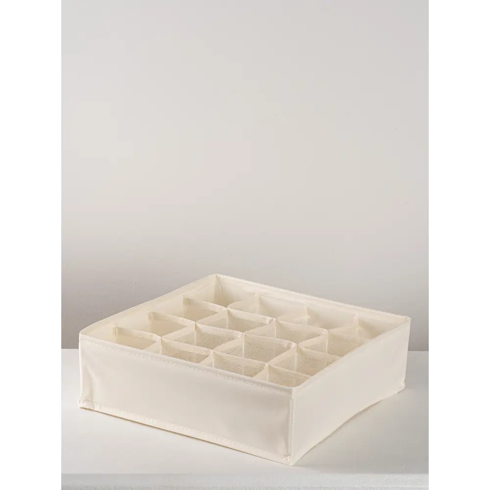 Фото 19 Органайзер для хранения Yiwu 16 ячеек 2 шт 32x10x32 см оксфорд цвет бежевый