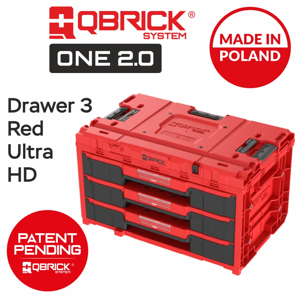 Фото 8 Ящик для инструментов Qbrick System QS ONE Drawer 3 Toolbox 2.0 Red Ultra HD Custom 587x380x340 мм, пластик Фото 8 Ящик для инструментов Qbrick System QS ONE Drawer 3 Toolbox 2.0 Red Ultra HD Custom 587x380x340 мм, пластик