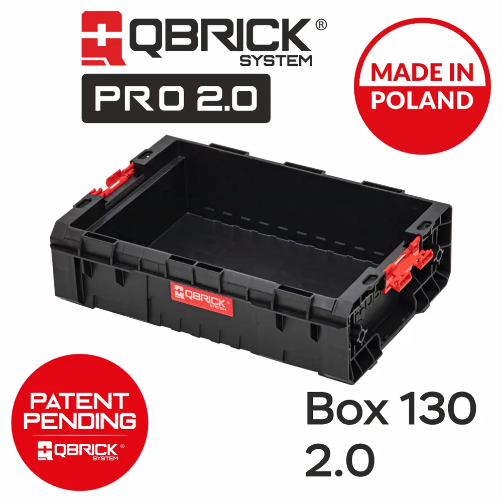 Фото 9 Ящик для инструментов Qbrick System QS PRO Box 130 2.0 450x310x130 мм, пластик Фото 9 Ящик для инструментов Qbrick System QS PRO Box 130 2.0 450x310x130 мм, пластик