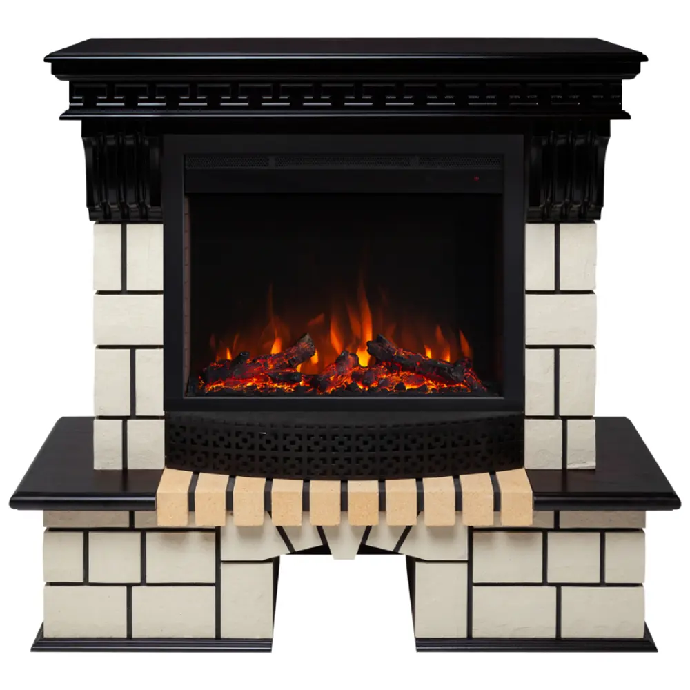 Фото Каминокомплект Realflame Stone FS25/25'5 AO с очагом Saphir 25.5 750Вт античный дуб Фото Каминокомплект Realflame Stone FS25/25'5 AO с очагом Saphir 25.5 750Вт античный дуб