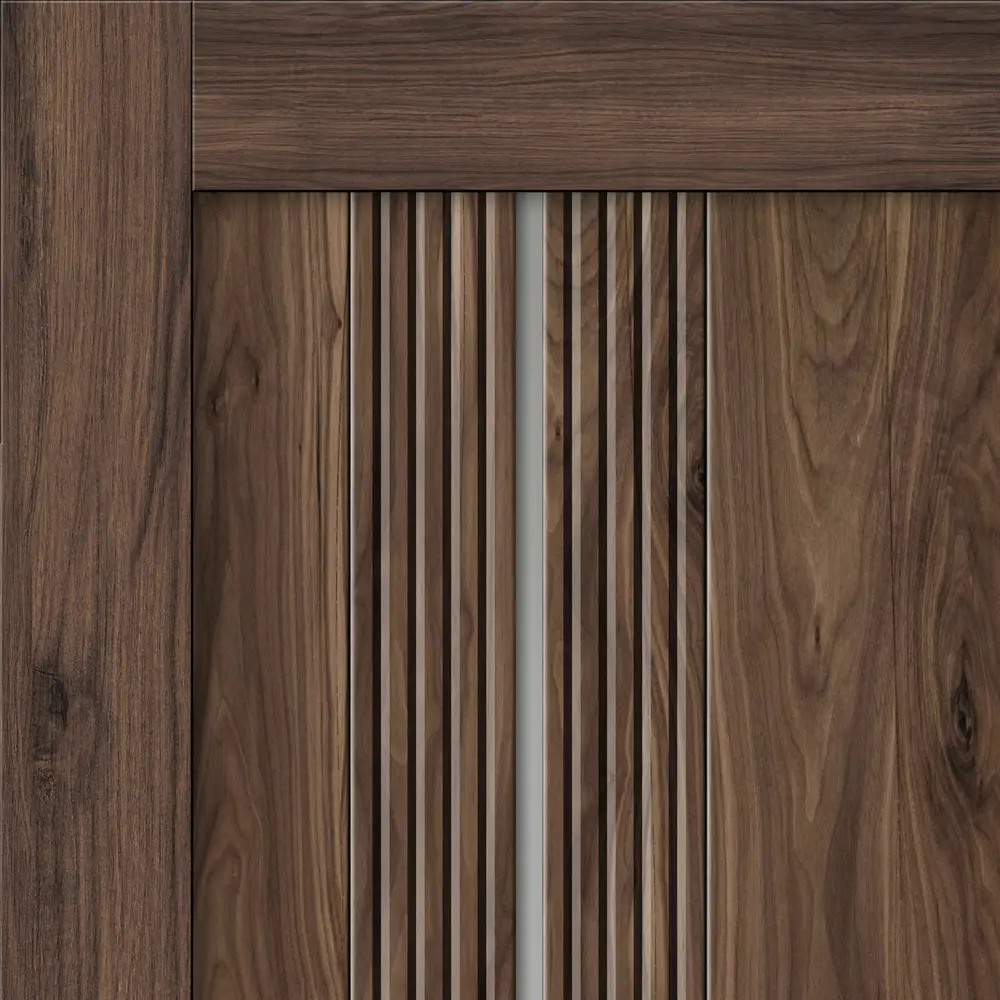 Фото 3 Дверь межкомнатная остекленная Онда В 60x200 см ПВХ цвет орех/пекан с замком и петлями Фото 3 Дверь межкомнатная остекленная Онда В 60x200 см ПВХ цвет орех/пекан с замком и петлями