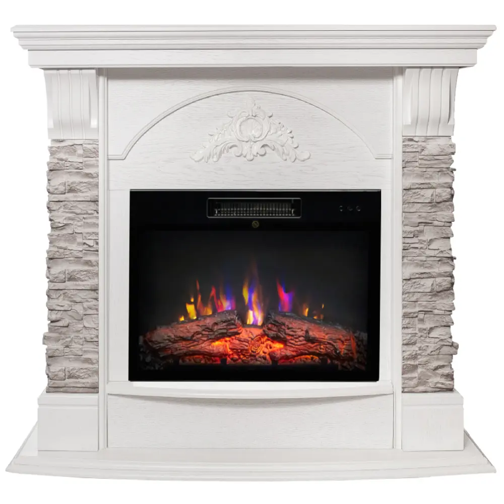 Фото Каминокомплект Realflame Athena GR STD/EUG/25'5/24 WT с очагом Kendal 24 750Вт белый Фото Каминокомплект Realflame Athena GR STD/EUG/25'5/24 WT с очагом Kendal 24 750Вт белый