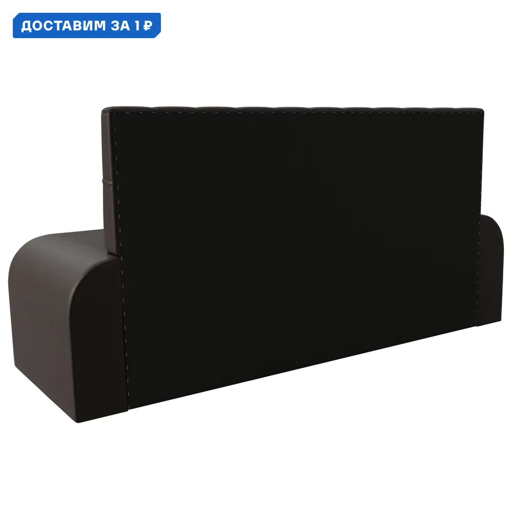 Фото Диван кухонный прямой Кармен Люкс Лига диванов 29515 198x89x62 см экокожа цвет коричневый