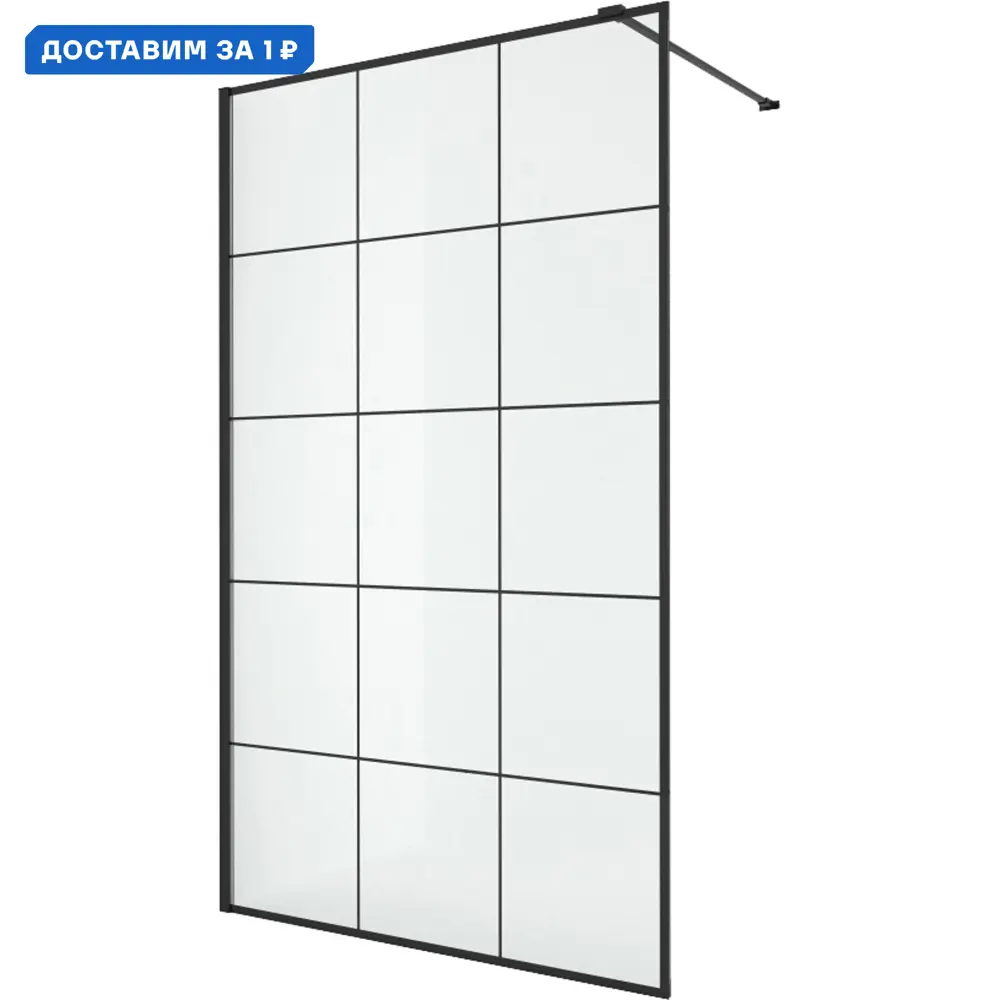 Фото Душевая перегородка Ceruttispa 422529 100x195см черный профиль