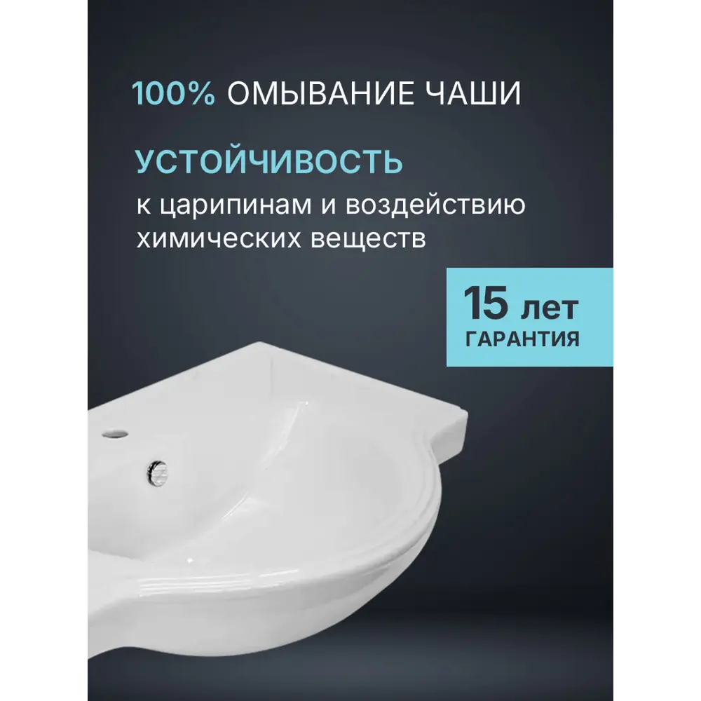 Фото 3 Раковина накладная Sanita luxe раковина WB.FN/Classic/80-C/WHT.G/S1 82.5см цвет белый Фото 3 Раковина накладная Sanita luxe раковина WB.FN/Classic/80-C/WHT.G/S1 82.5см цвет белый