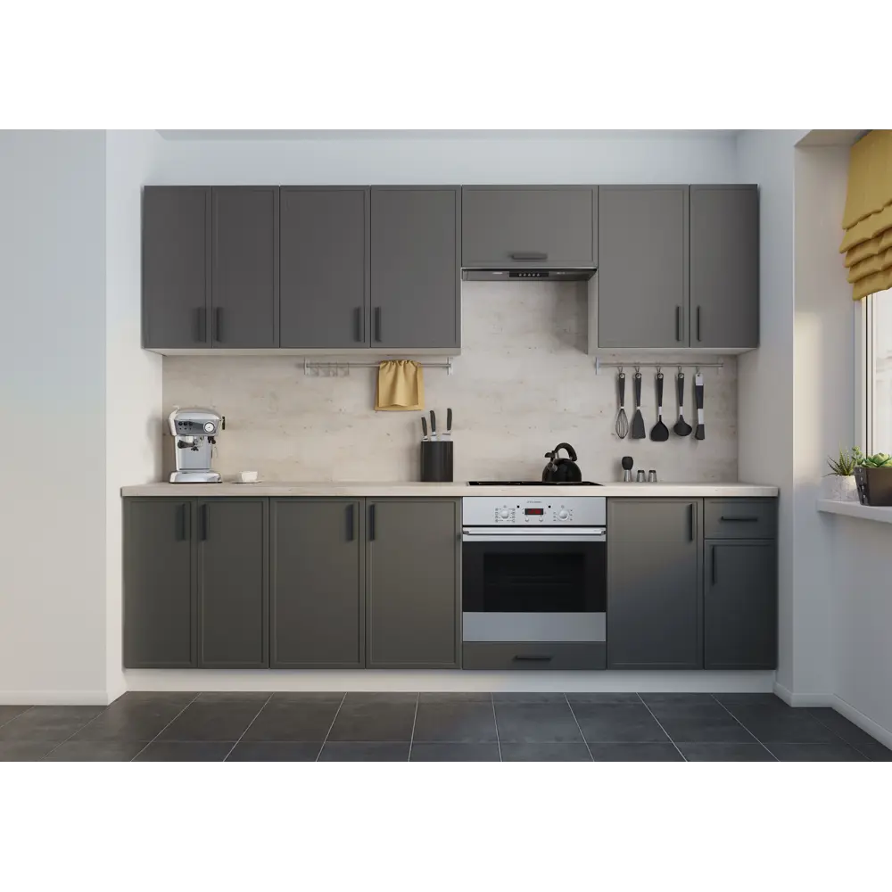 Фото 5 Фасад для кухонного шкафа Неро 59.7x7.3 см KONSENSA ЛДСП цвет серый