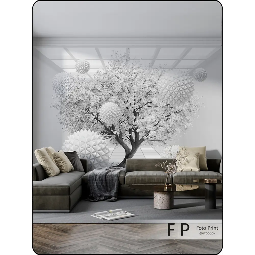 Фото 2 Фотообои флизелиновые Foto Print Белое дерево и летающие шары 20-127-А-А-3.5-2.7 350x270 см Фото 2 Фотообои флизелиновые Foto Print Белое дерево и летающие шары 20-127-А-А-3.5-2.7 350x270 см