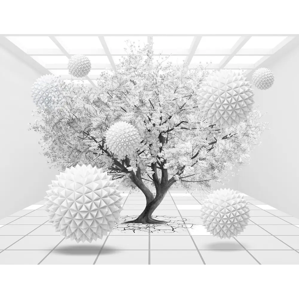 Фото 4 Фотообои флизелиновые Foto Print Белое дерево и летающие шары 20-127-А-А-3.5-2.7 350x270 см Фото 4 Фотообои флизелиновые Foto Print Белое дерево и летающие шары 20-127-А-А-3.5-2.7 350x270 см