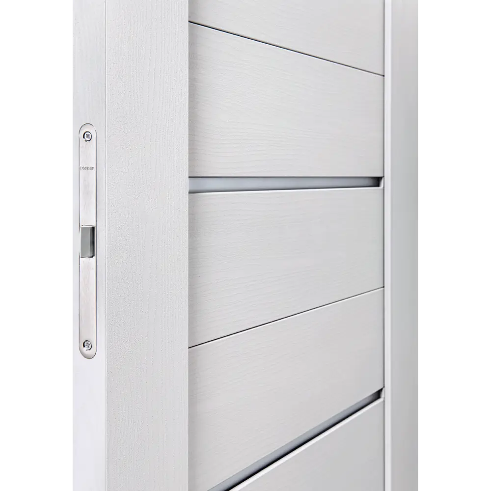 Фото 4 Дверь межкомнатная со стеклом Аккорд 90x200 мм Hardflex цвет светло-серый с замком и петлями