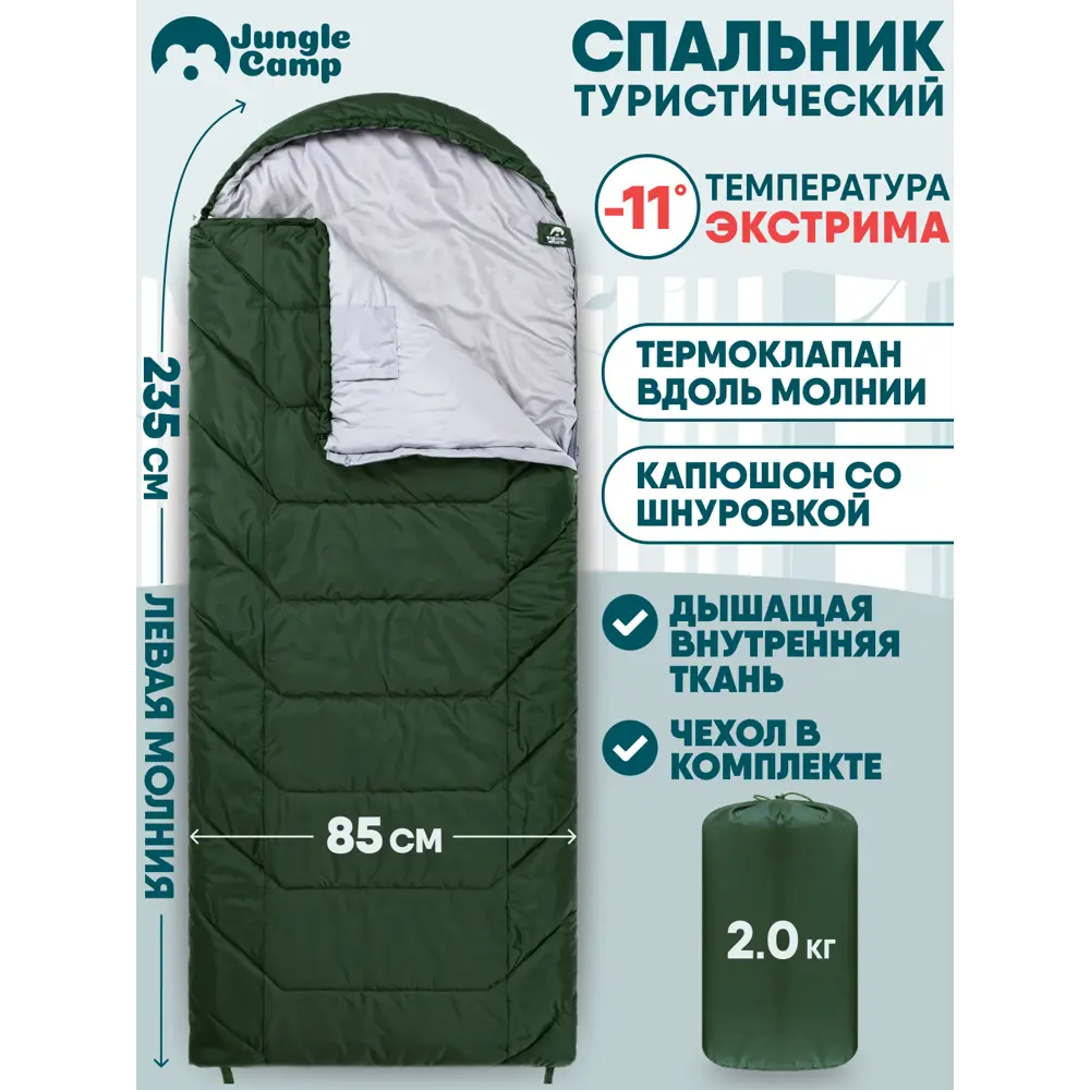 Фото Спальный мешок зимний Jungle Camp Lugano Comfort левая молния цвет синий Фото Спальный мешок зимний Jungle Camp Lugano Comfort левая молния цвет синий