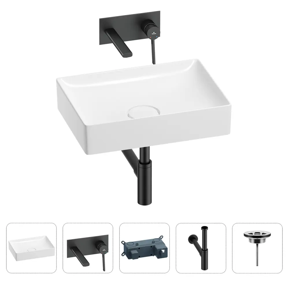 Фото Раковина для ванной Wellsee Pure BY Wellsee 201002677 в наборе 4 в 1: раковина белая глянцевая, встраиваемый смеситель, сифон Фото Раковина для ванной Wellsee Pure BY Wellsee 201002677 в наборе 4 в 1: раковина белая глянцевая, встраиваемый смеситель, сифон