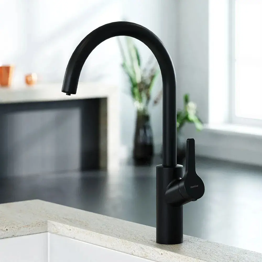 Фото 3 Смеситель для кухни Damixa DX3S10721300 поворотный излив 26 см цвет черный