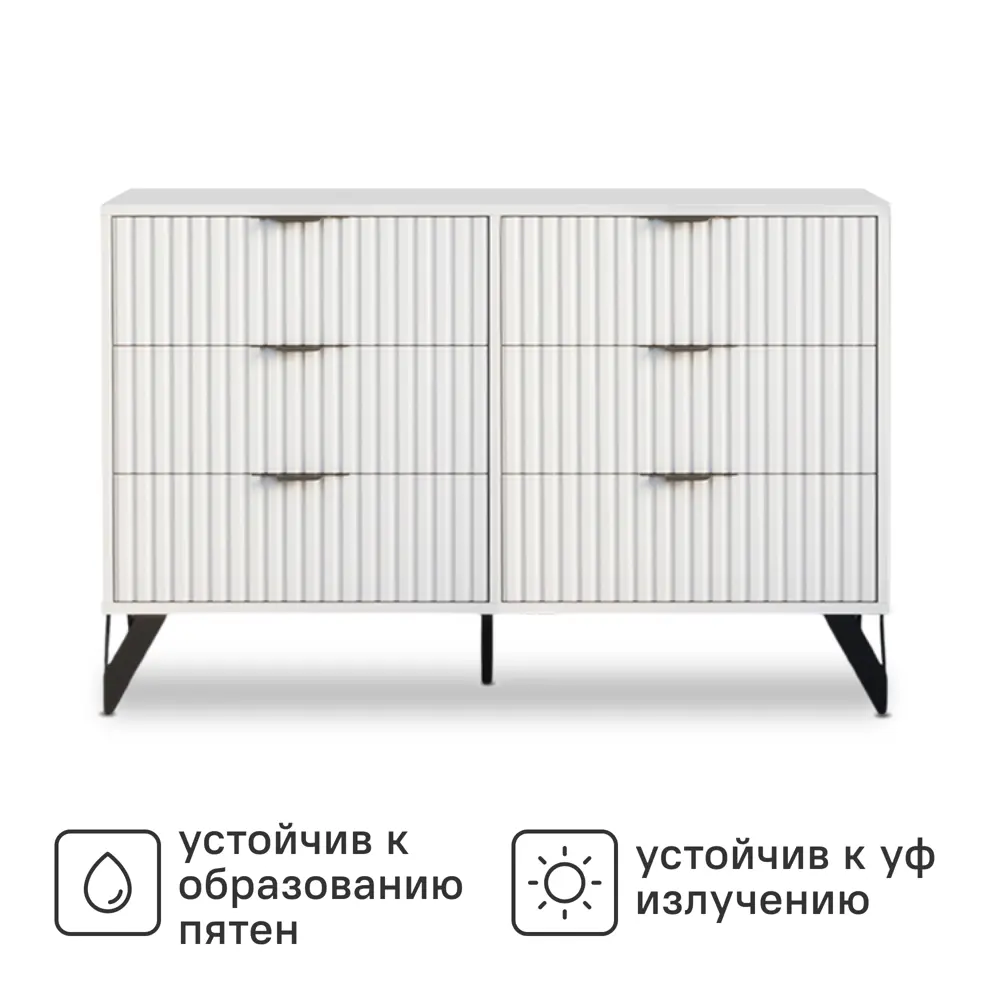 Фото 2 Комод Ridberg Lugano 6 ящиков 40x118x77 см ЛДСП цвет белый/черный Фото 2 Комод Ridberg Lugano 6 ящиков 40x118x77 см ЛДСП цвет белый/черный