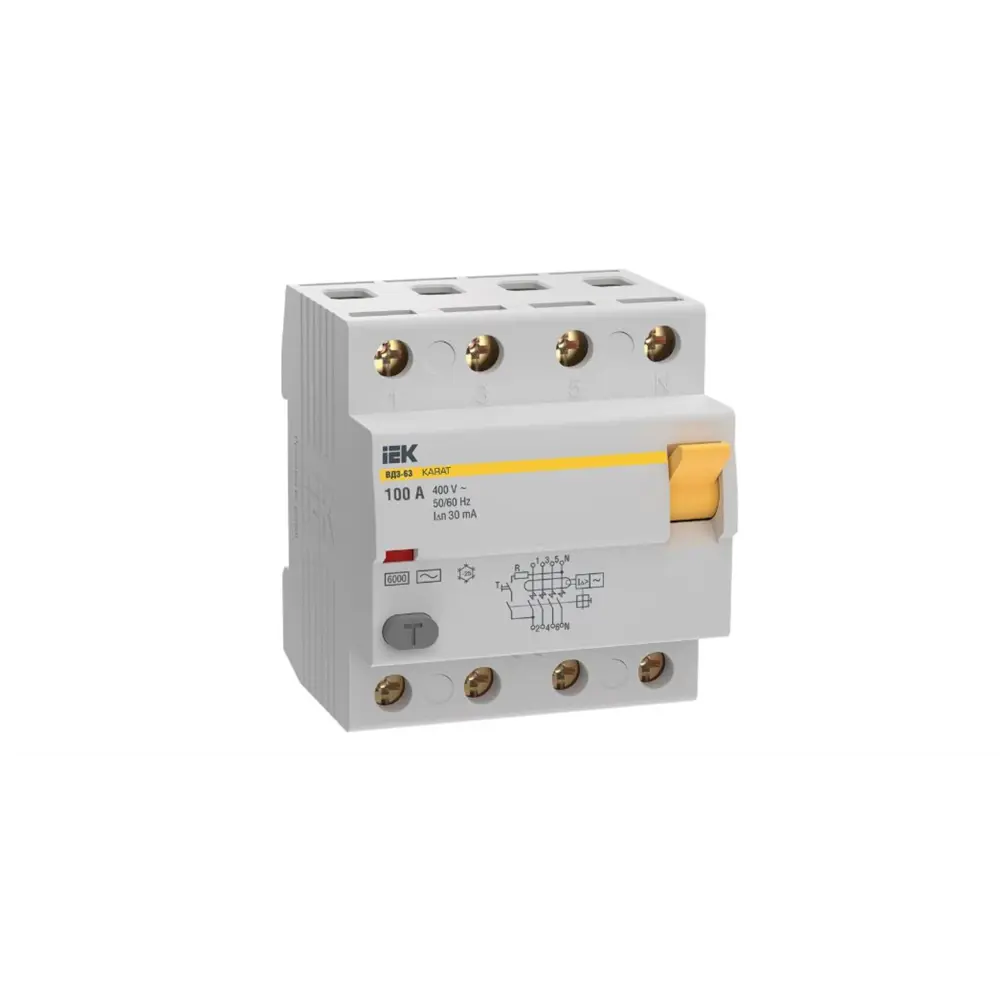 Фото 2 УЗО Iek KARAT ВД3-63 4P 100 А 30 мА AC MDV20-4-100-030 Фото 2 УЗО Iek KARAT ВД3-63 4P 100 А 30 мА AC MDV20-4-100-030