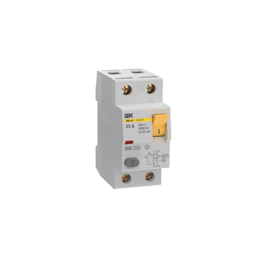Фото 2 УЗО Iek KARAT ВД3-63 2P 25 А 30 мА A MDV21-2-025-030 Фото 2 УЗО Iek KARAT ВД3-63 2P 25 А 30 мА A MDV21-2-025-030