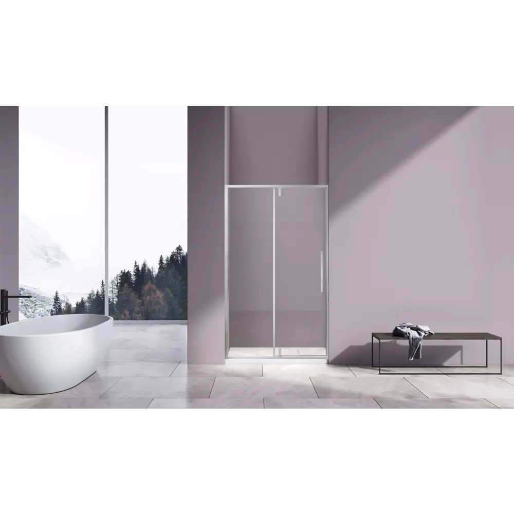 Фото 2 Душевая дверь Vincea Slim-N VDP-4SN110CL 110 профиль хром стекло прозрачное