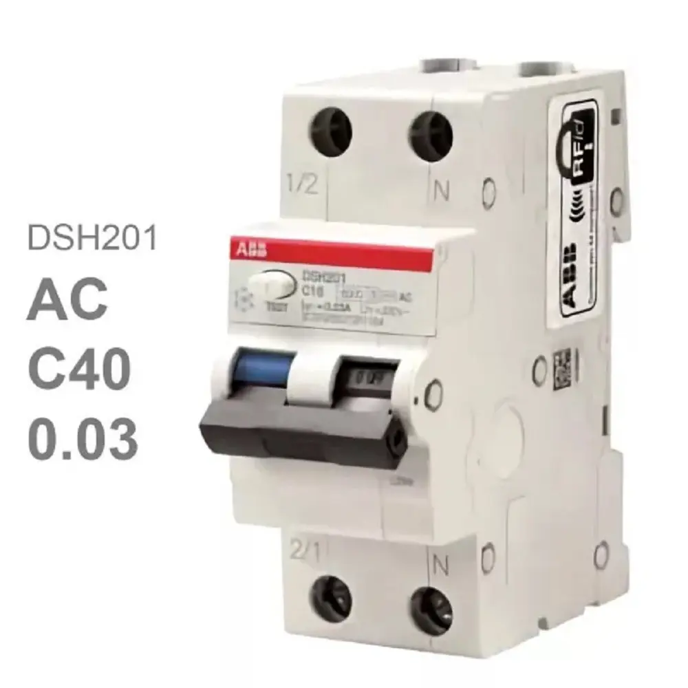 Фото Автоматический выключатель дифференциального тока ABB 1P+N DSH201 C40 AC30 (тип AC) Фото Автоматический выключатель дифференциального тока ABB 1P+N DSH201 C40 AC30 (тип AC)