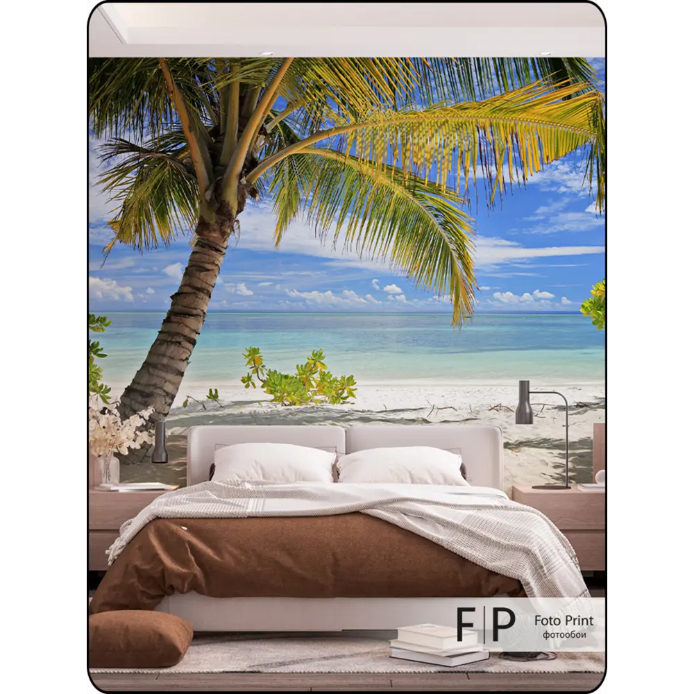 Фото 2 Фотообои флизелиновые Foto Print Пальмовый пляж 08-048-А-3-2.7, 300x270 см