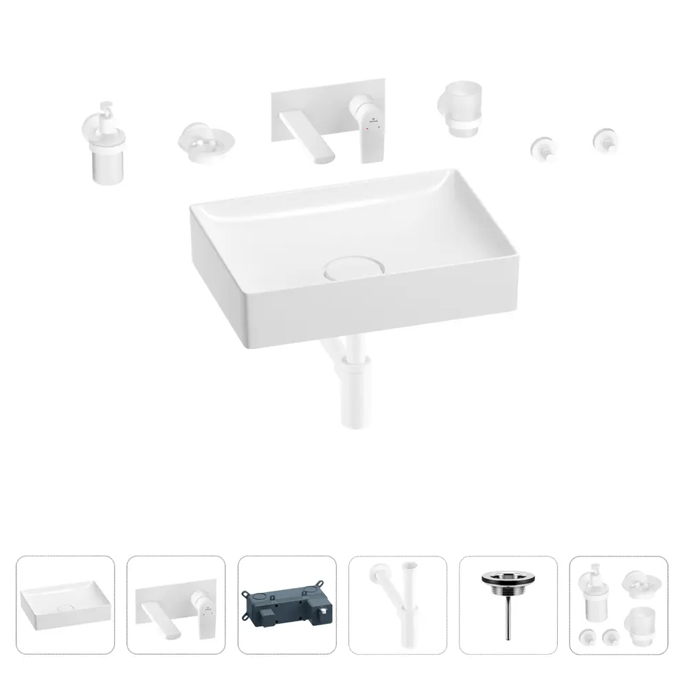 Фото Раковина для ванной Wellsee Pure BY Wellsee 201006365 в наборе 8 в 1: раковина белая глянцевая, встраиваемый смеситель Фото Раковина для ванной Wellsee Pure BY Wellsee 201006365 в наборе 8 в 1: раковина белая глянцевая, встраиваемый смеситель