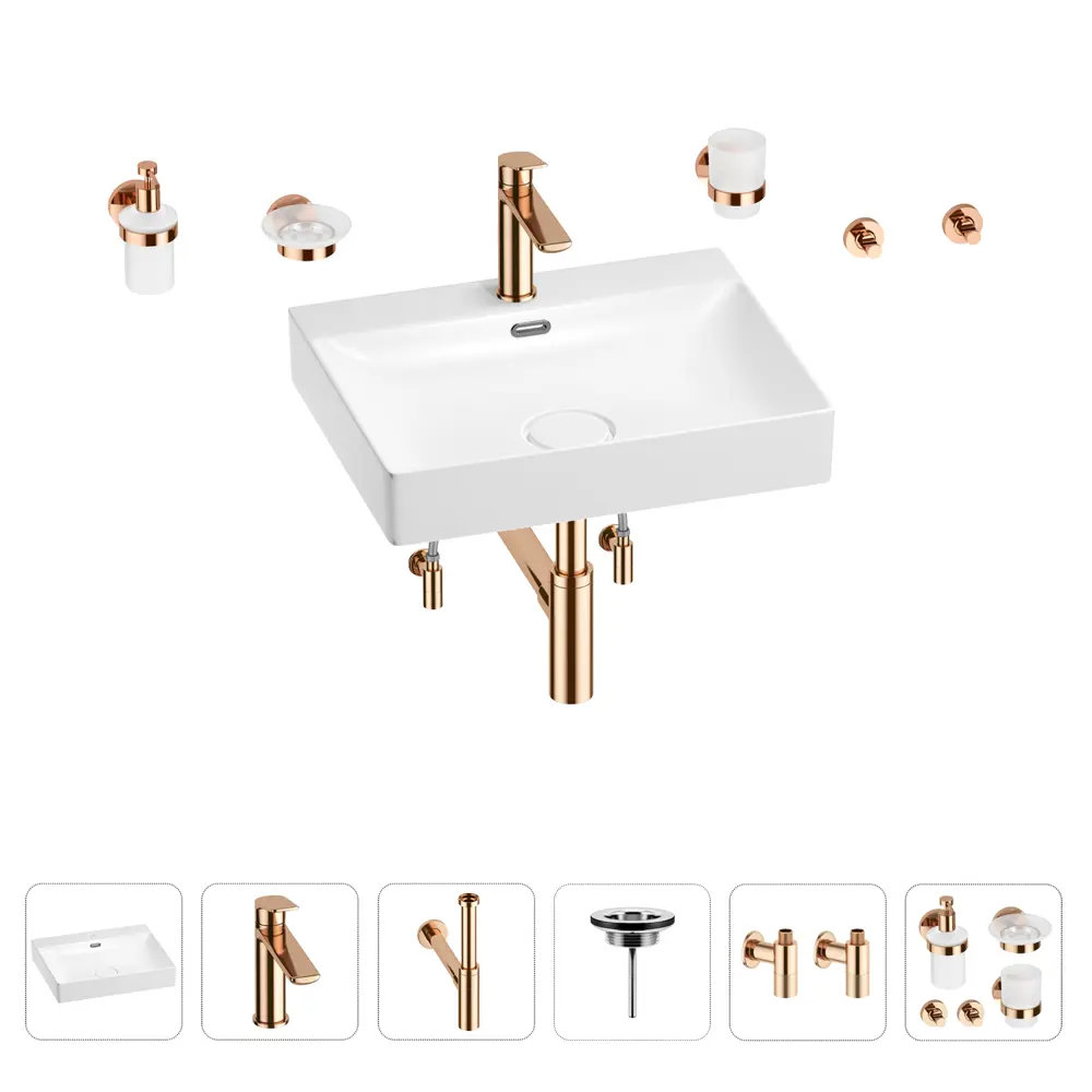 Фото Раковина для ванной Wellsee DeSire 201007584 в наборе 9 в 1: раковина белая глянцевая, смеситель, сифон, вентили Фото Раковина для ванной Wellsee DeSire 201007584 в наборе 9 в 1: раковина белая глянцевая, смеситель, сифон, вентили