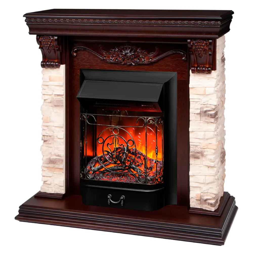 Фото 2 Каминокомплект Realflame Patricia STD EUG-NT с очагом Majestic Lux BL 1500Вт античный орех Фото 2 Каминокомплект Realflame Patricia STD EUG-NT с очагом Majestic Lux BL 1500Вт античный орех