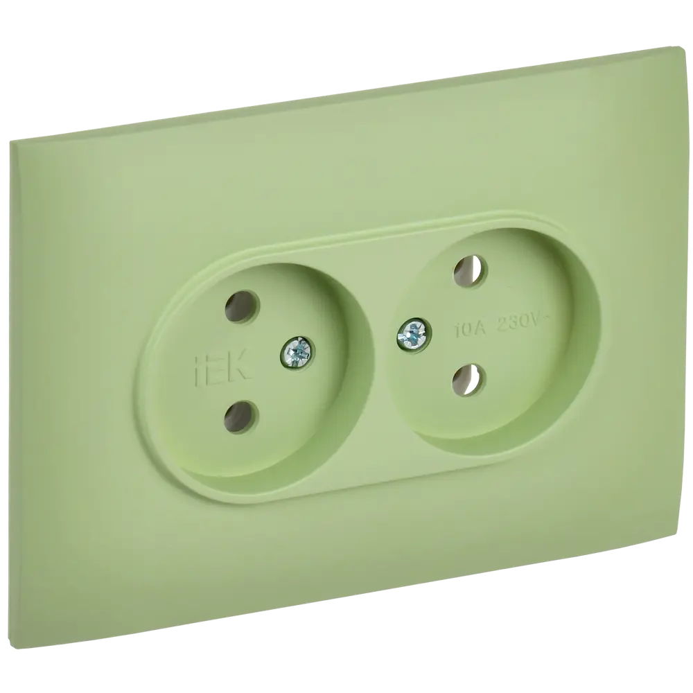 Фото Розетка двойная встраиваемая Iek Skandy SK-R20-10-K06-F цвет мятный