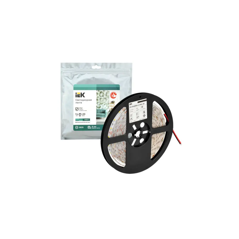 Фото 5 Светодиодная лента IEK LSR1-0-060-65-3-05 SMD 2835 60 диод/4.8 Вт/м 12 В IP65 5 м нейтральный белый свет Фото 5 Светодиодная лента IEK LSR1-0-060-65-3-05 SMD 2835 60 диод/4.8 Вт/м 12 В IP65 5 м нейтральный белый свет
