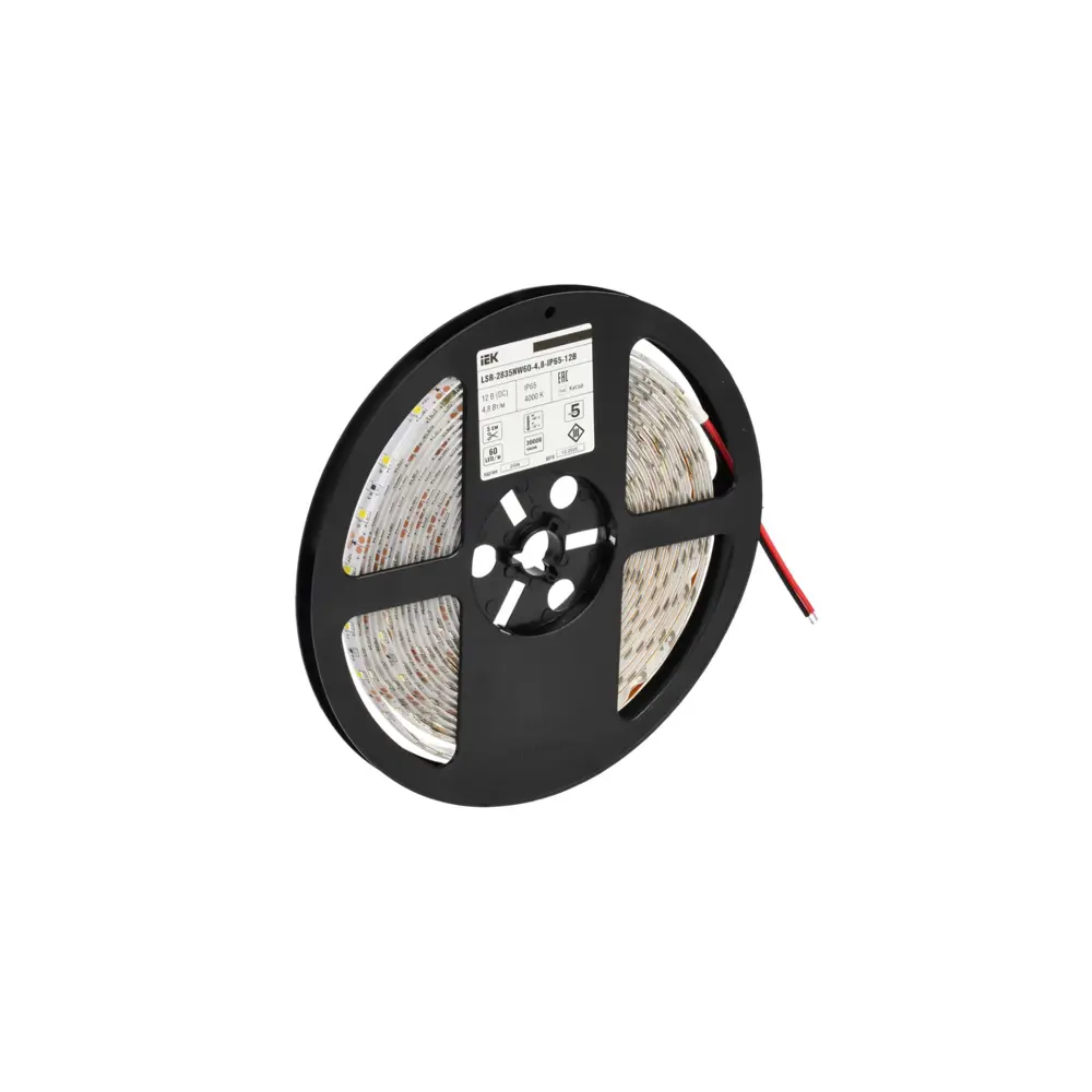 Фото 3 Светодиодная лента IEK LSR1-0-060-65-3-05 SMD 2835 60 диод/4.8 Вт/м 12 В IP65 5 м нейтральный белый свет Фото 3 Светодиодная лента IEK LSR1-0-060-65-3-05 SMD 2835 60 диод/4.8 Вт/м 12 В IP65 5 м нейтральный белый свет
