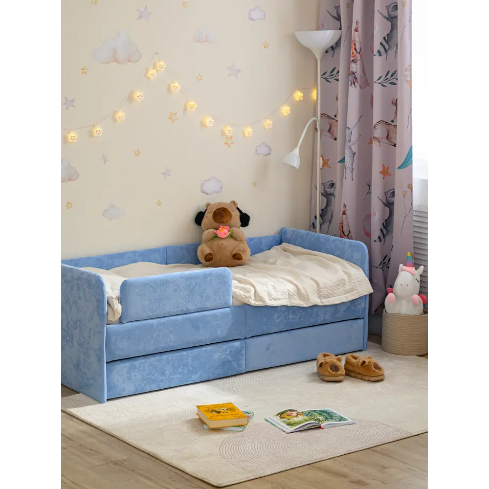 Фото 5 Кровать-тахта Romack Donny Lux 77x60x168 см ДСП цвет лазурный Фото 5 Кровать-тахта Romack Donny Lux 77x60x168 см ДСП цвет лазурный