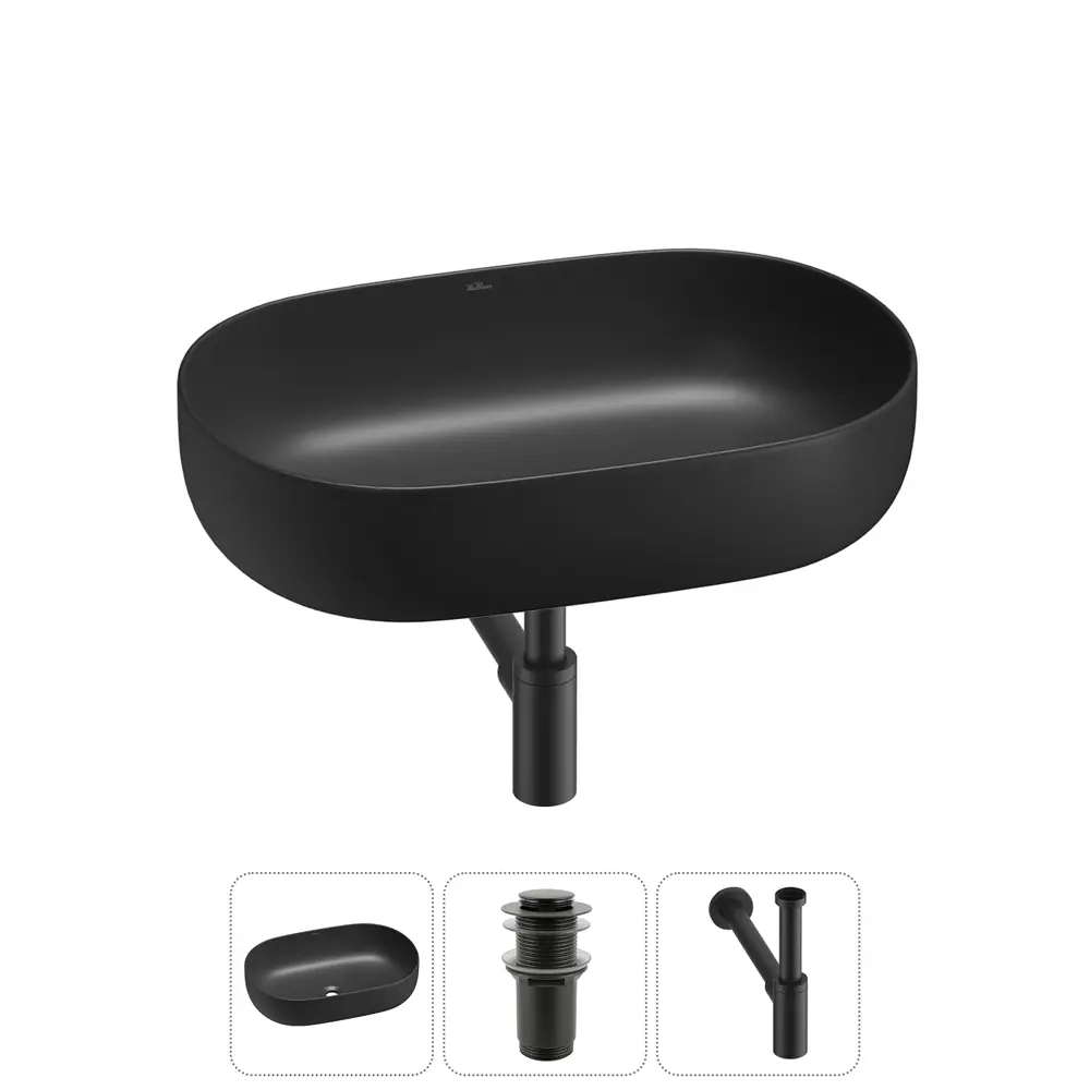 Фото Раковина накладная Wellsee Chic Riviera 60см с донный клапаным и сифоном 20214751R Фото Раковина накладная Wellsee Chic Riviera 60см с донный клапаным и сифоном 20214751R