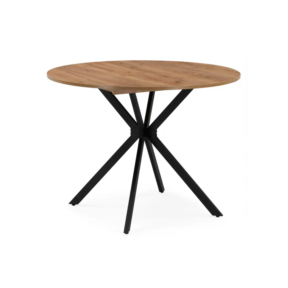 Фото Стол круглый Woodville 615161 90x90 см лдсп цвет дуб крафт золотой / черный матовый Фото Стол круглый Woodville 615161 90x90 см лдсп цвет дуб крафт золотой / черный матовый