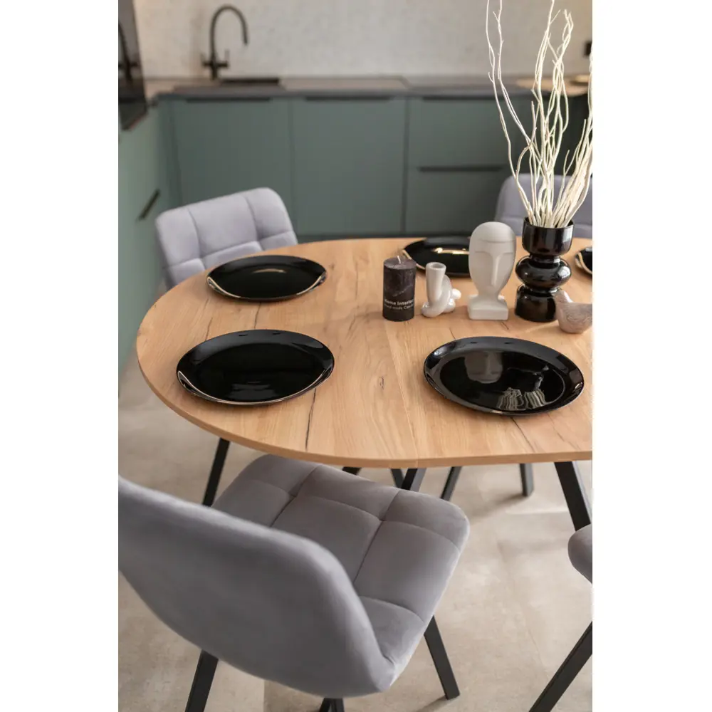 Фото 15 Стол круглый Woodville 615159 90x90 см лдсп цвет дуб крафт золотой / черный матовый Фото 15 Стол круглый Woodville 615159 90x90 см лдсп цвет дуб крафт золотой / черный матовый