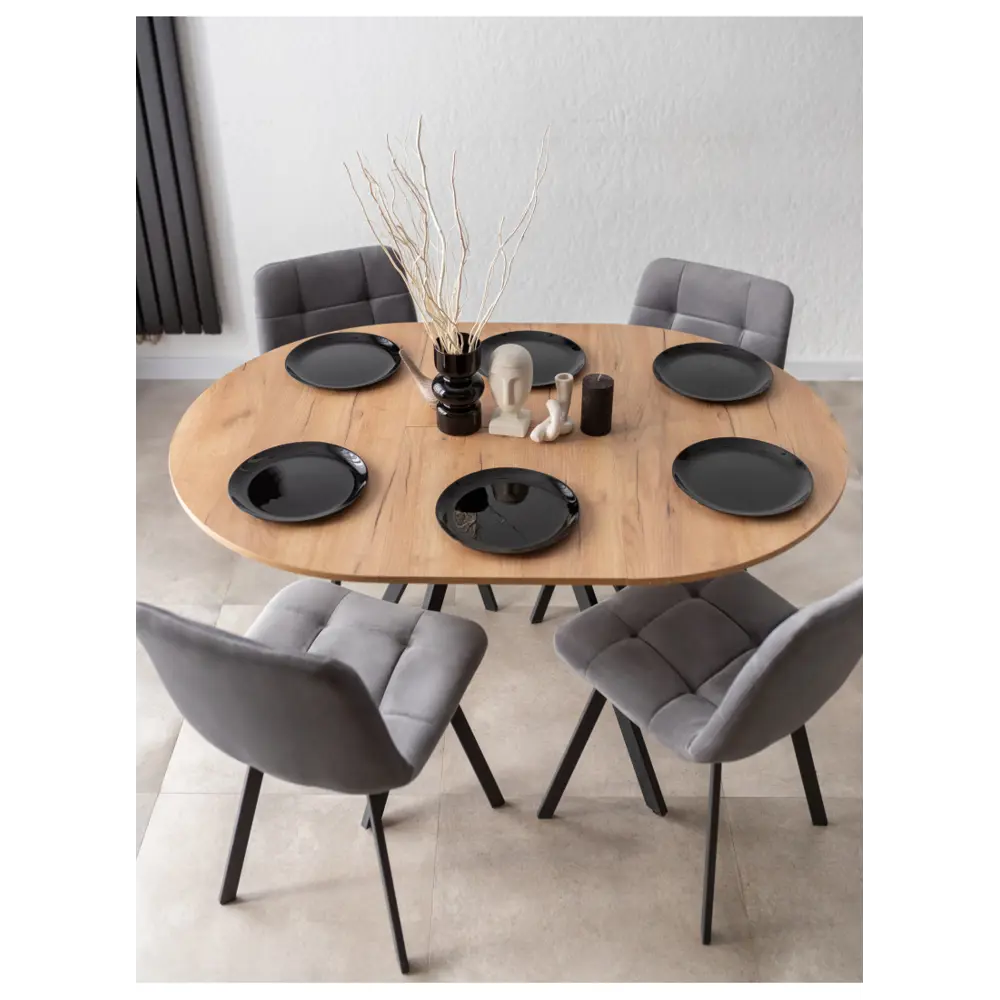 Фото 16 Стол круглый Woodville 615159 90x90 см лдсп цвет дуб крафт золотой / черный матовый Фото 16 Стол круглый Woodville 615159 90x90 см лдсп цвет дуб крафт золотой / черный матовый