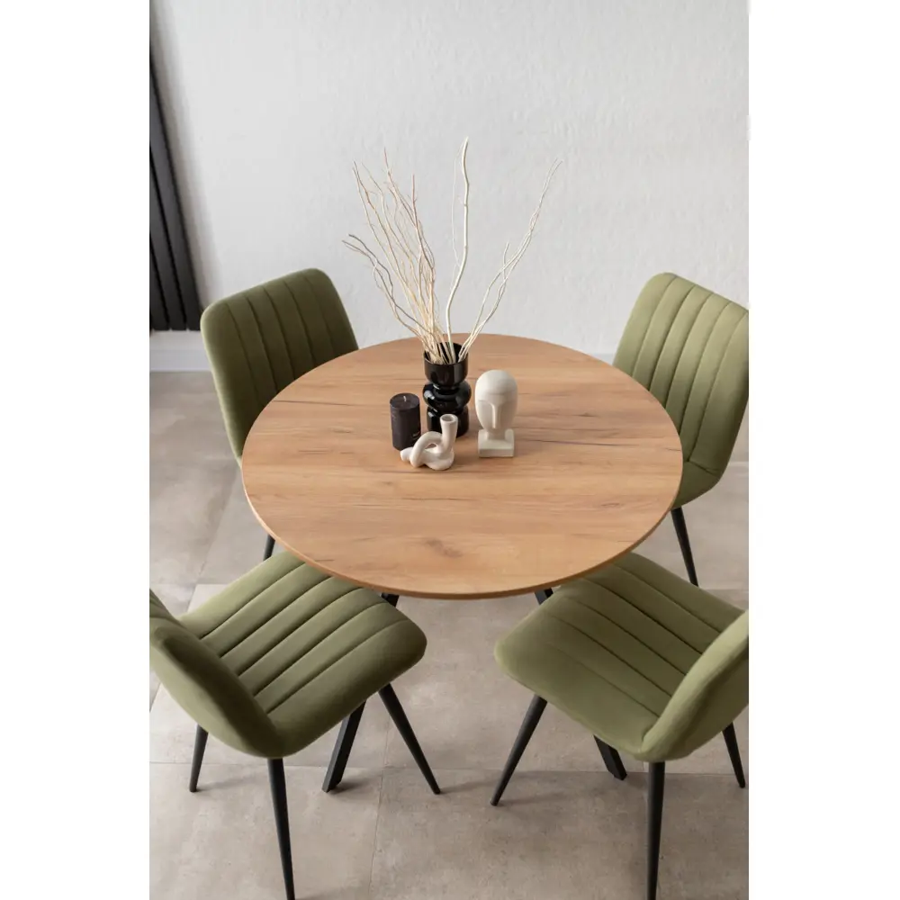 Фото 9 Стол круглый Woodville 615159 90x90 см лдсп цвет дуб крафт золотой / черный матовый Фото 9 Стол круглый Woodville 615159 90x90 см лдсп цвет дуб крафт золотой / черный матовый