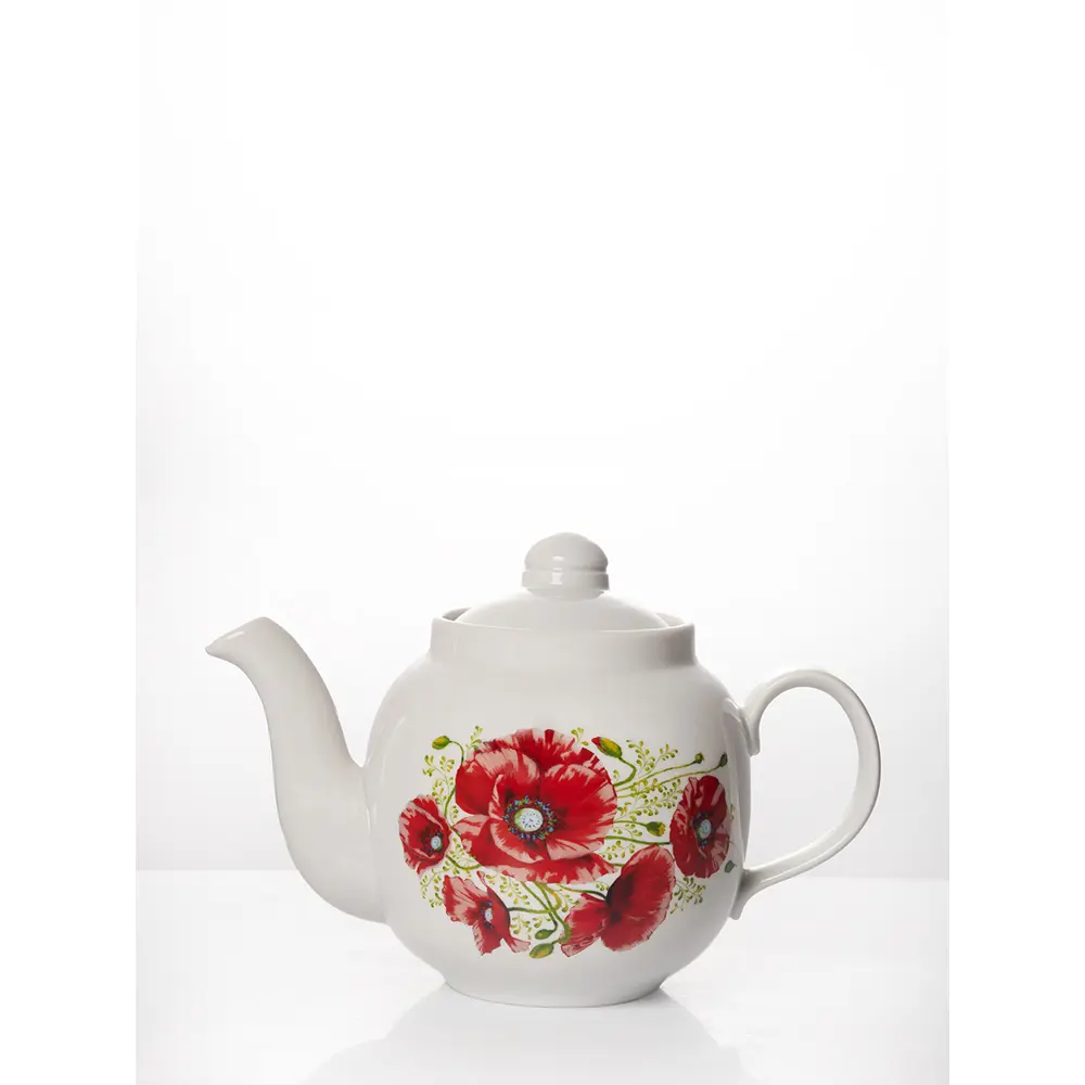 Фото Чайник заварочный фарфоровый 700 мл. Дулево ф.Янтарь Маки Фото Чайник заварочный фарфоровый 700 мл. Дулево ф.Янтарь Маки