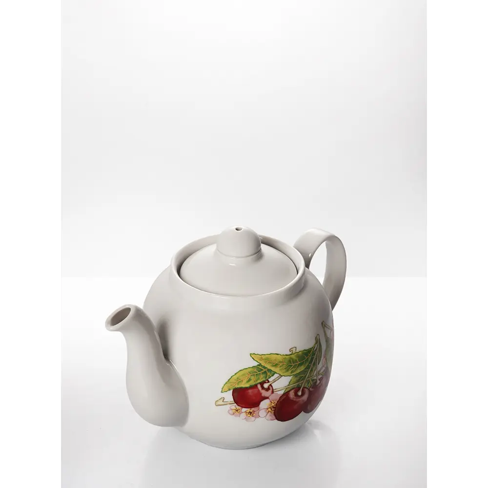 Фото 3 Чайник заварочный фарфоровый 700 мл. ф.Янтарь Вишня Дулево Фото 3 Чайник заварочный фарфоровый 700 мл. ф.Янтарь Вишня Дулево