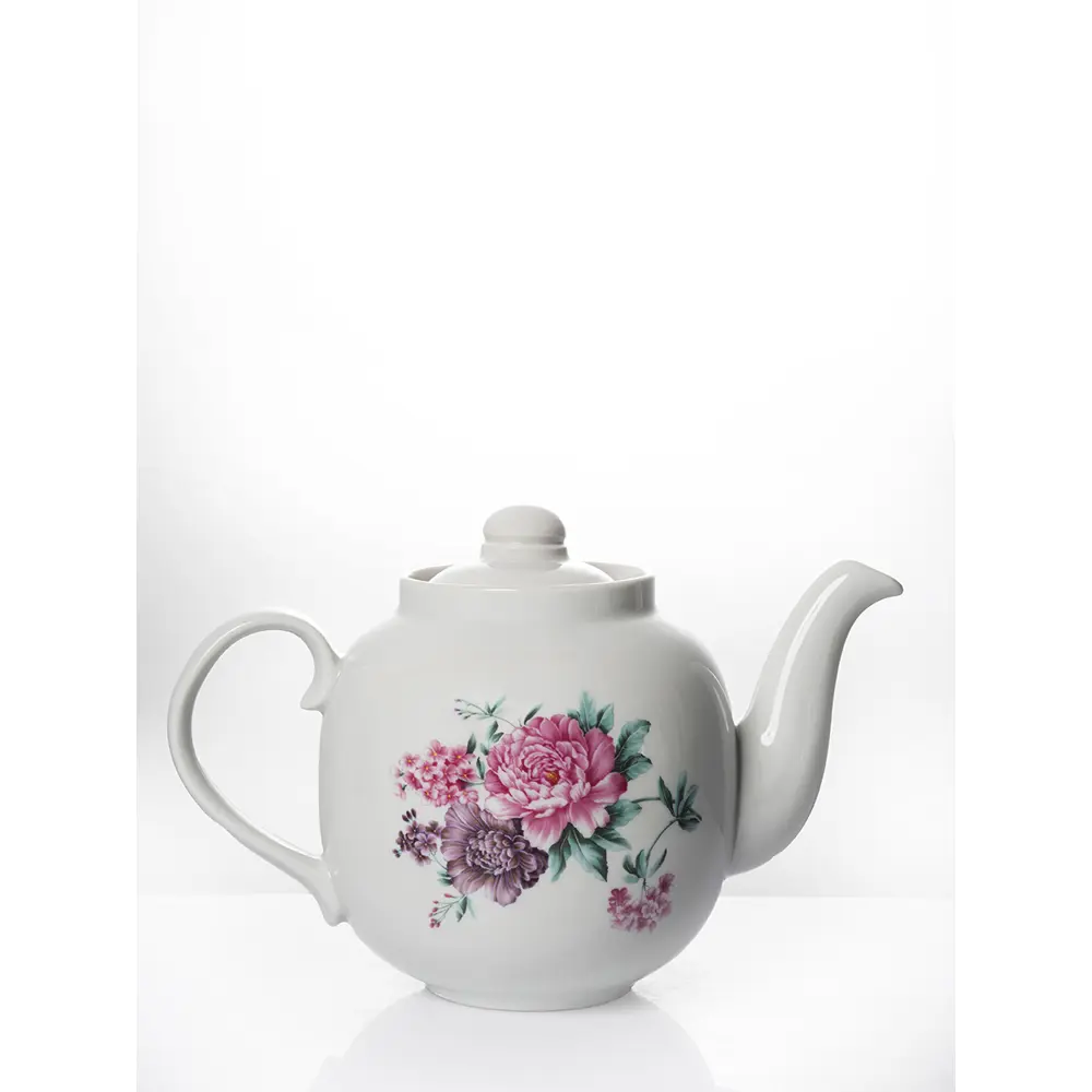 Фото 2 Чайник фарфоровый доливной 1400 мл. Дулево Форма Янтарь Пионы 3Д Фото 2 Чайник фарфоровый доливной 1400 мл. Дулево Форма Янтарь Пионы 3Д