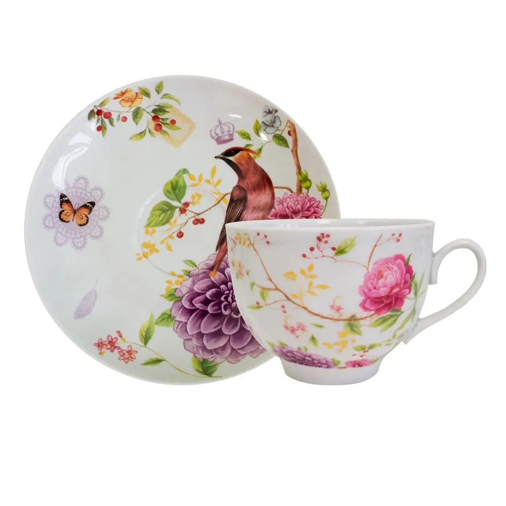 Фото Чайный набор 275 мл Дулёвский фарфоровый завод Гранатовый 118472 фарфор цвет разноцветный 1 шт