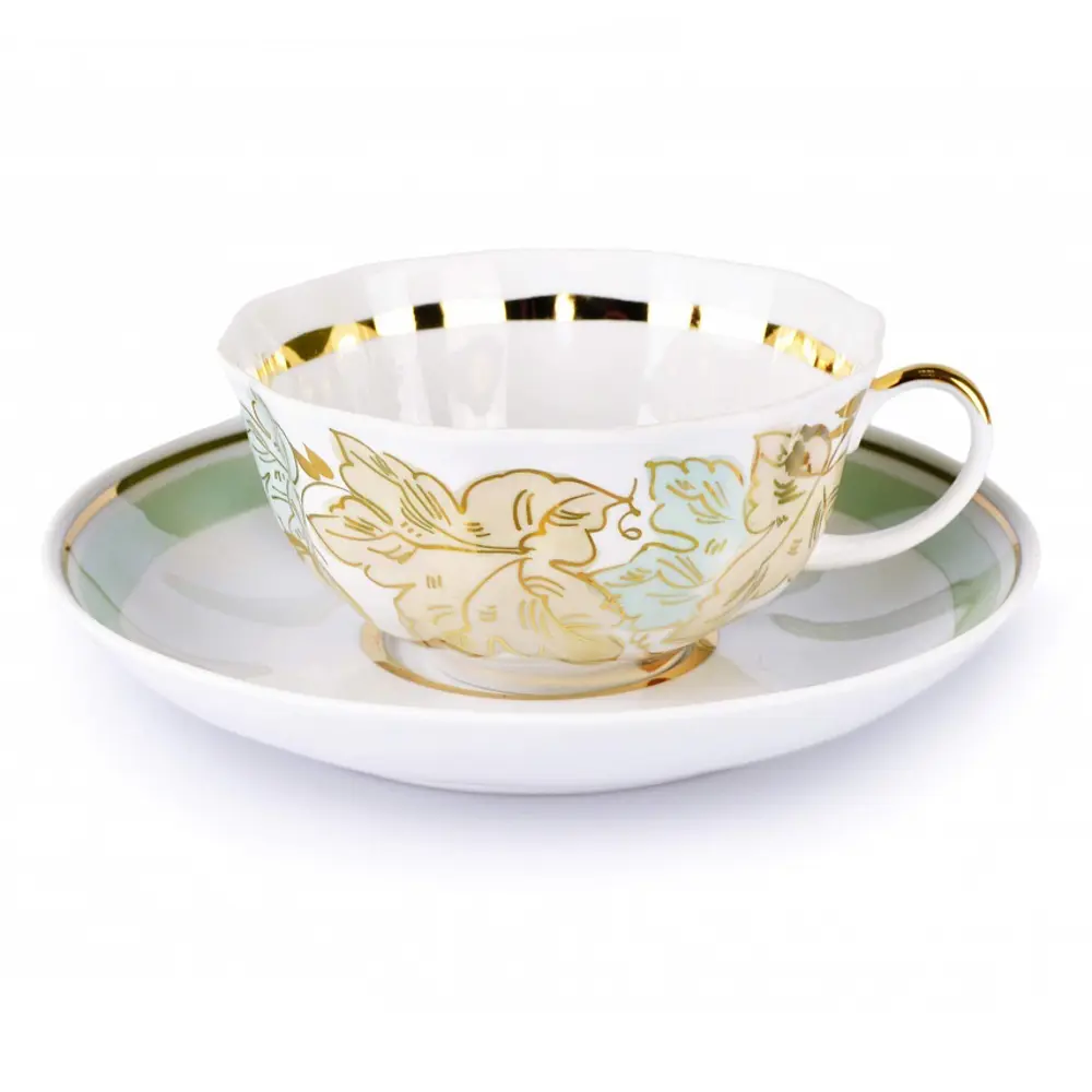 Фото Чайный набор 220 мл Дулёвский фарфоровый завод Тюльпан c3609 фарфор цвет разноцветный 1 шт