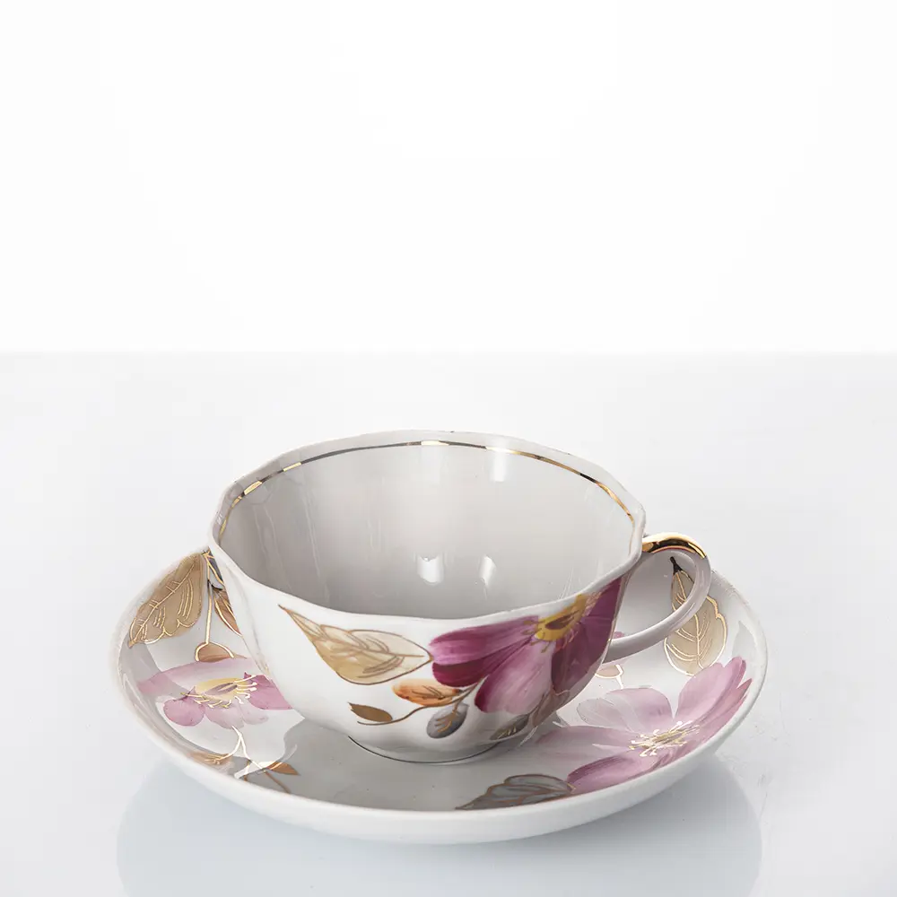 Фото 2 Чайный набор 220 мл Дулёвский фарфоровый завод Тюльпан c3597 фарфор цвет разноцветный 1 шт