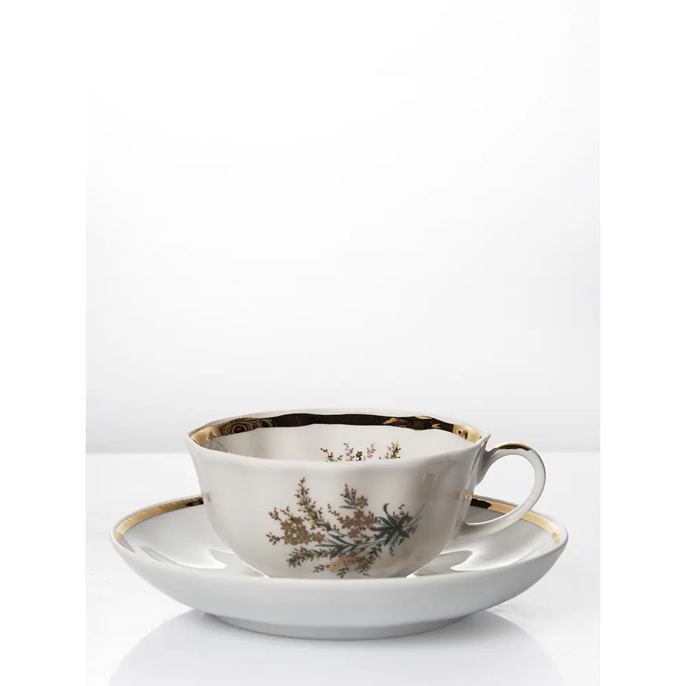 Фото 2 Чайный набор 220 мл Дулёвский фарфоровый завод Тюльпан c1290 фарфор цвет разноцветный 1 шт