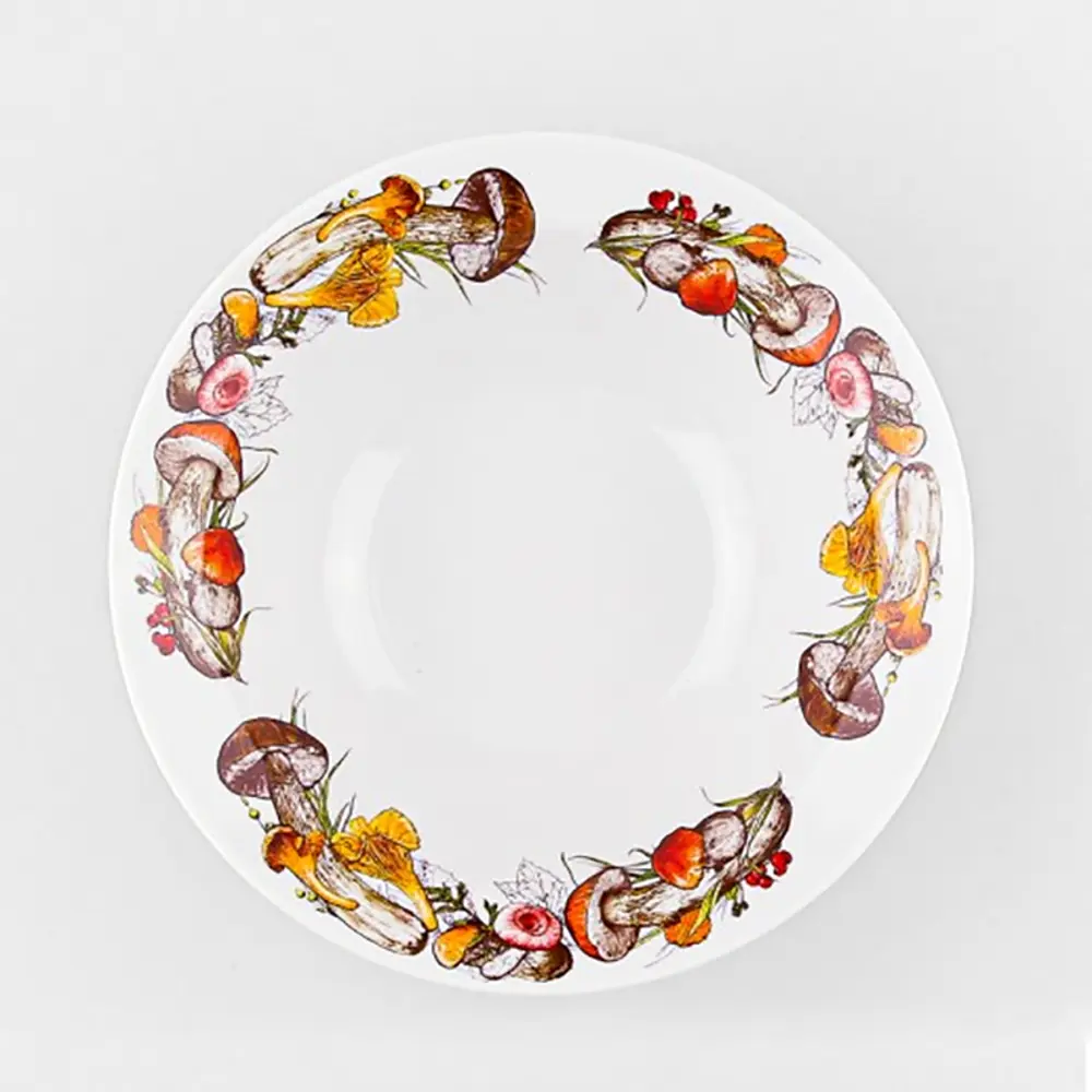 Фото Миска 300 мл Грибы бортовые Дулёвский фарфоровый завод круг Фарфор цвет белый 4 шт Фото Миска 300 мл Грибы бортовые Дулёвский фарфоровый завод круг Фарфор цвет белый 4 шт