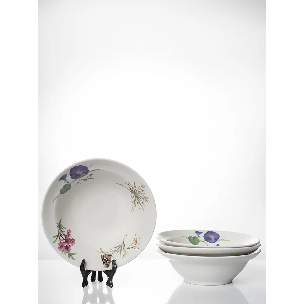 Фото Миска 500 мл Лесные травы 4лепка Дулёвский фарфоровый завод круг Фарфор цвет белый 4 шт Фото Миска 500 мл Лесные травы 4лепка Дулёвский фарфоровый завод круг Фарфор цвет белый 4 шт