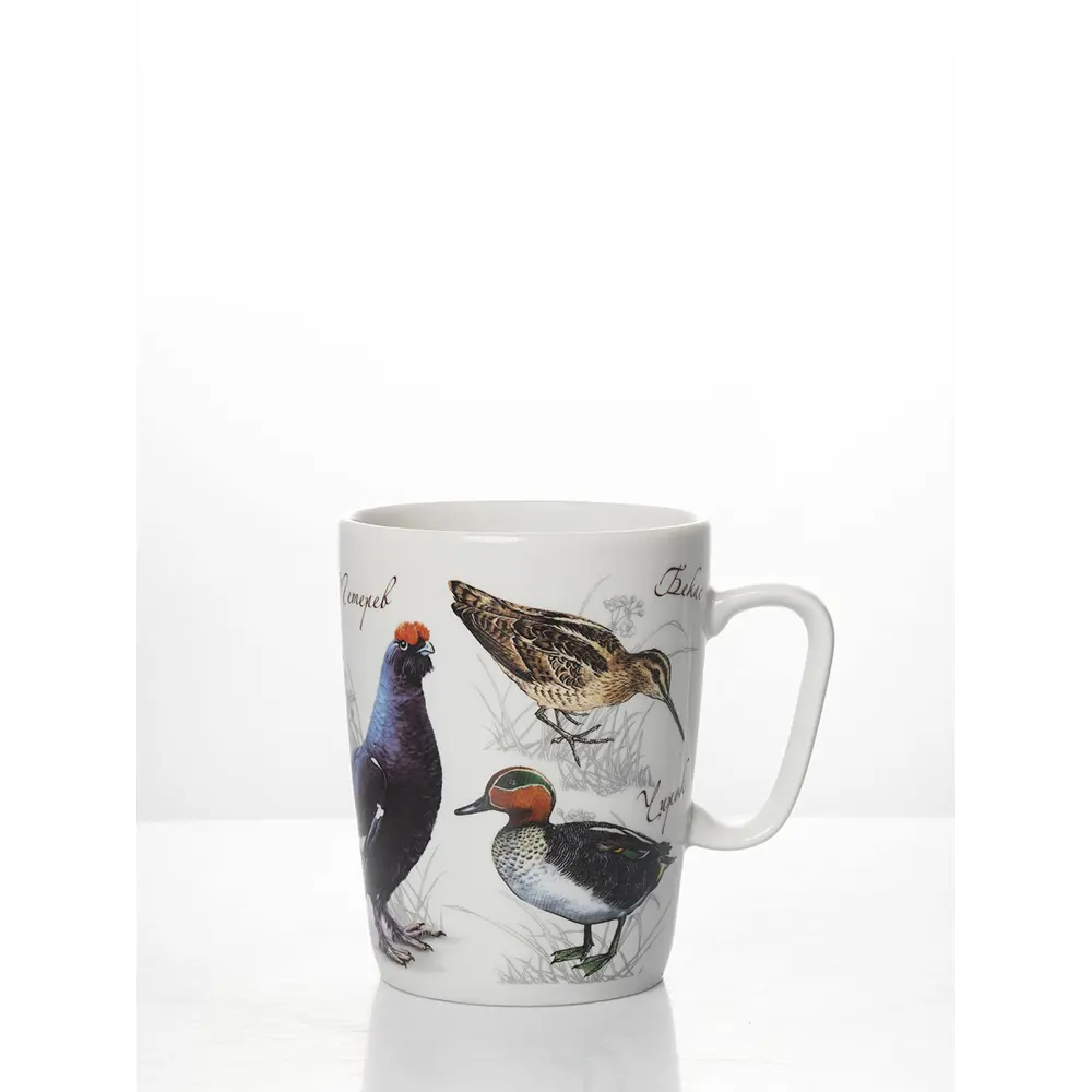 Фото 4 Кружка 350 мл Дулёвский фарфоровый завод Охотничьи птицы 91992/2 фарфор цвет белый 2 шт Фото 4 Кружка 350 мл Дулёвский фарфоровый завод Охотничьи птицы 91992/2 фарфор цвет белый 2 шт