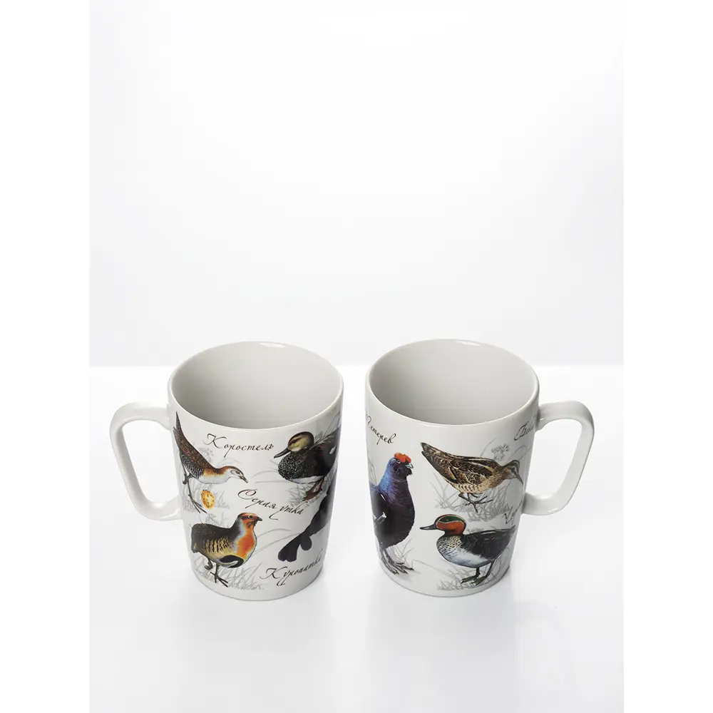Фото 2 Кружка 350 мл Дулёвский фарфоровый завод Охотничьи птицы 91992/2 фарфор цвет белый 2 шт Фото 2 Кружка 350 мл Дулёвский фарфоровый завод Охотничьи птицы 91992/2 фарфор цвет белый 2 шт