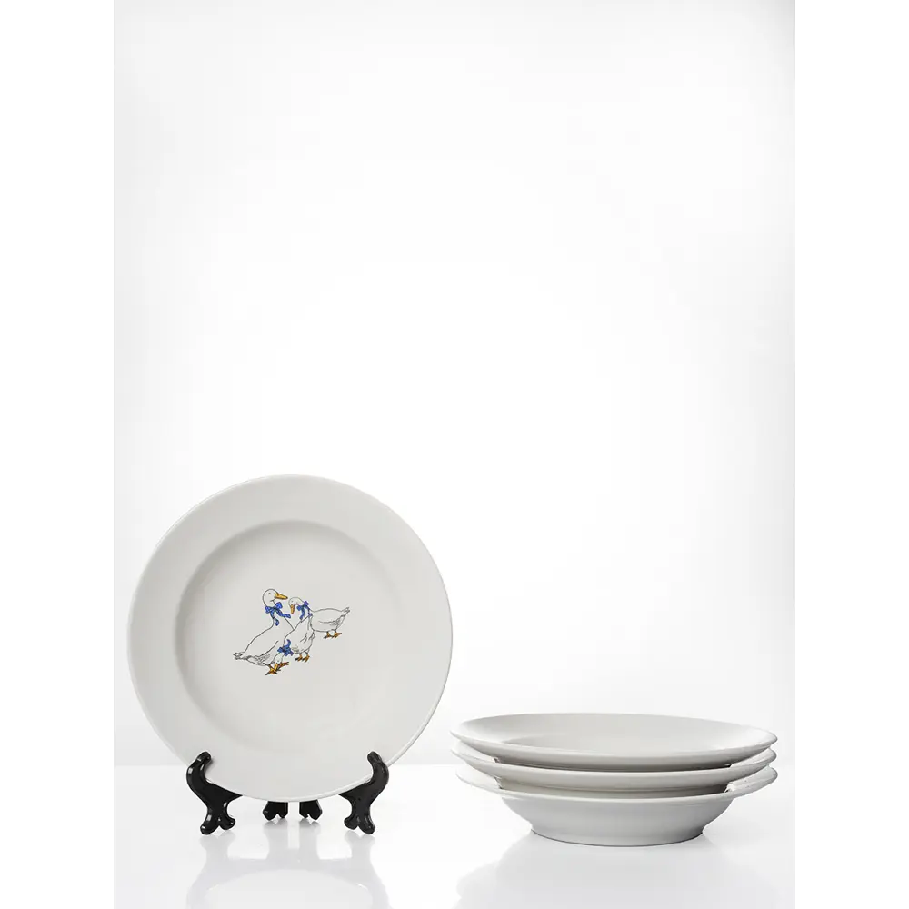 Фото Набор тарелок 20 см Дулёвский фарфоровый завод 101922/4 Фарфор цвет белый Фото Набор тарелок 20 см Дулёвский фарфоровый завод 101922/4 Фарфор цвет белый