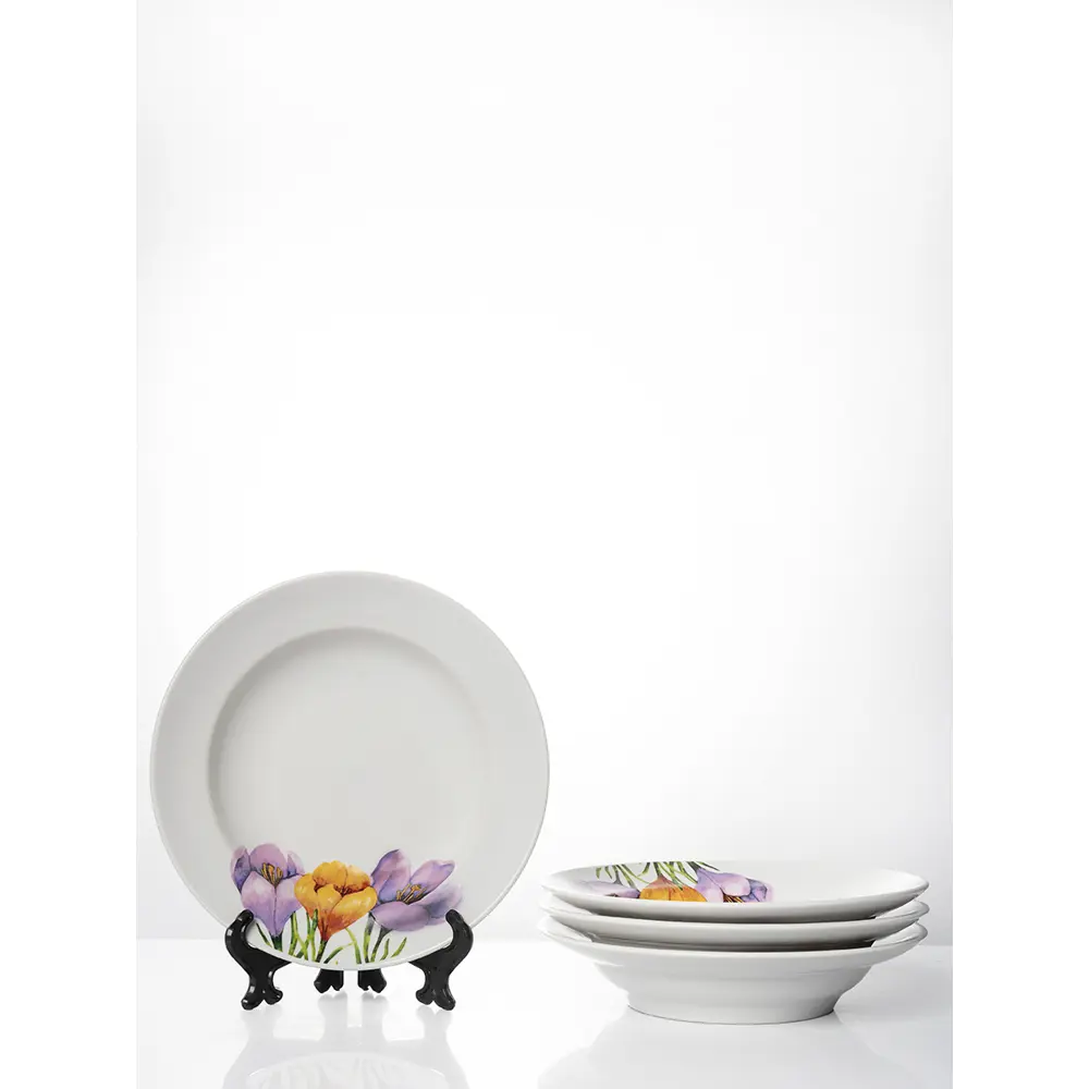 Фото Набор тарелок 20 см Дулёвский фарфоровый завод 111412/4 Фарфор цвет белый